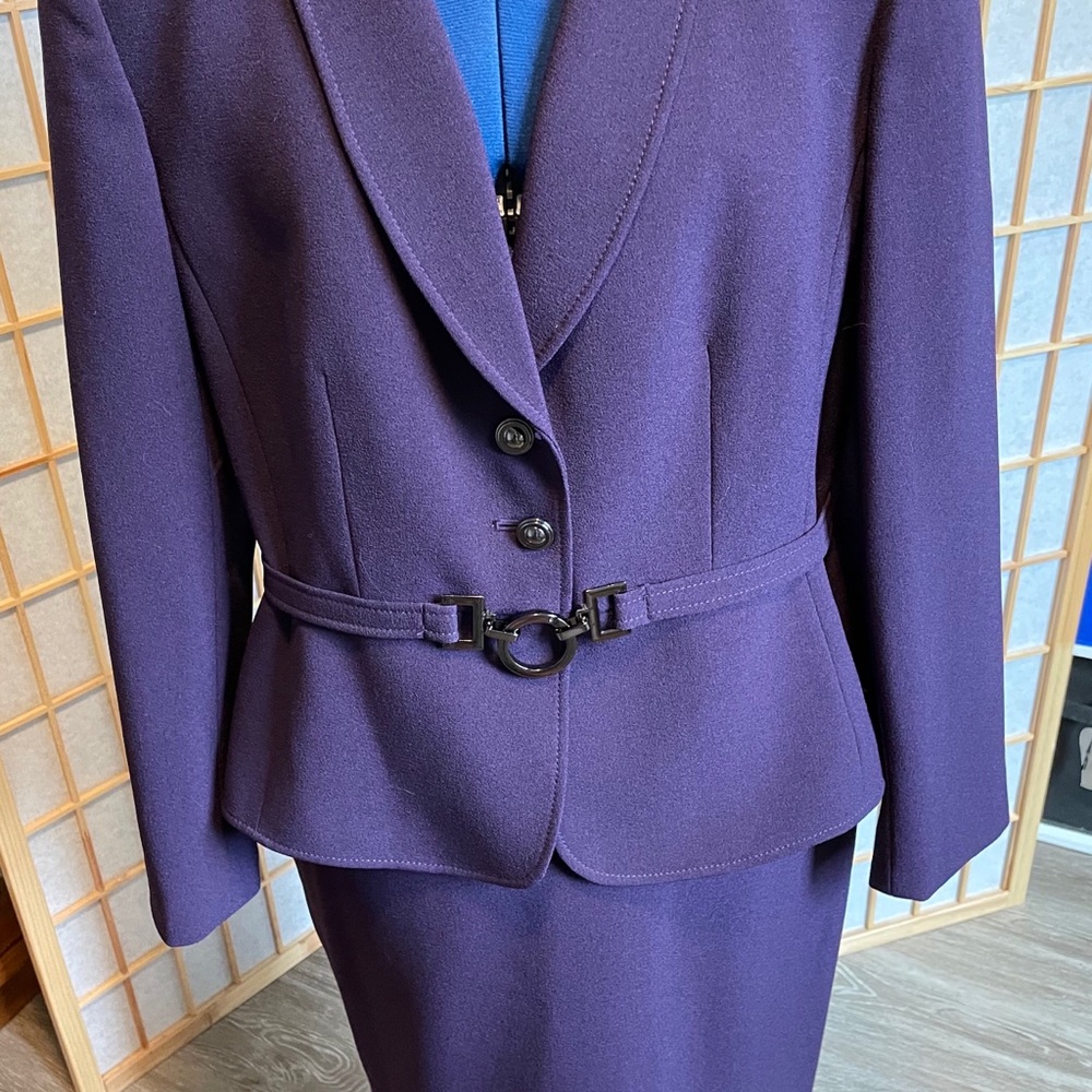 Plum skirt suit